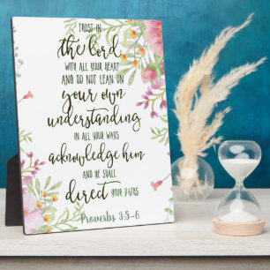 Trust in the Lord floral Plaque