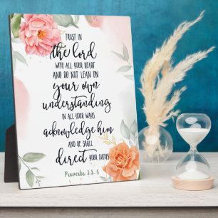 Trust in the Lord floral  Plaque