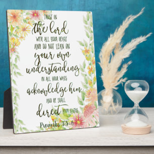 Trust in the Lord floral  Plaque