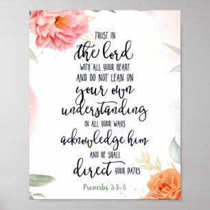 Trust in the Lord floral Poster