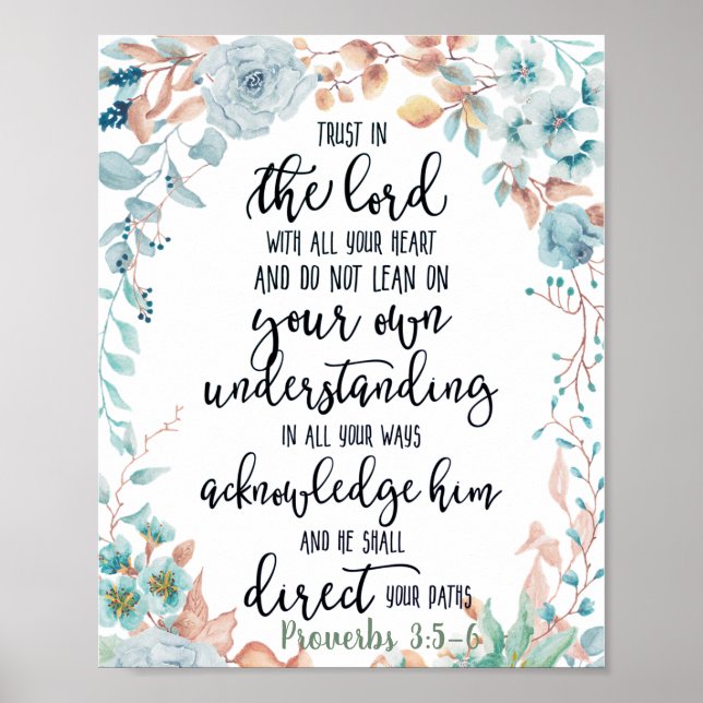 Trust in the Lord floral  Poster (Front)