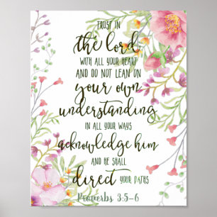 Trust in the Lord floral  Poster