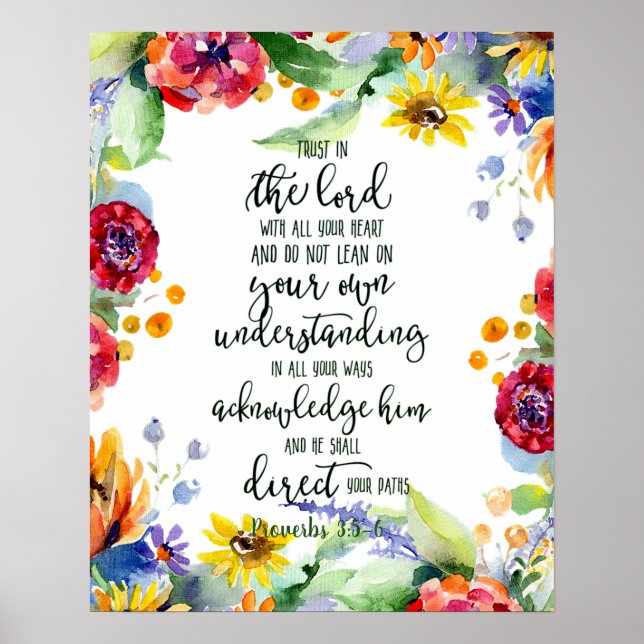 Trust in the Lord floral  Poster (Front)