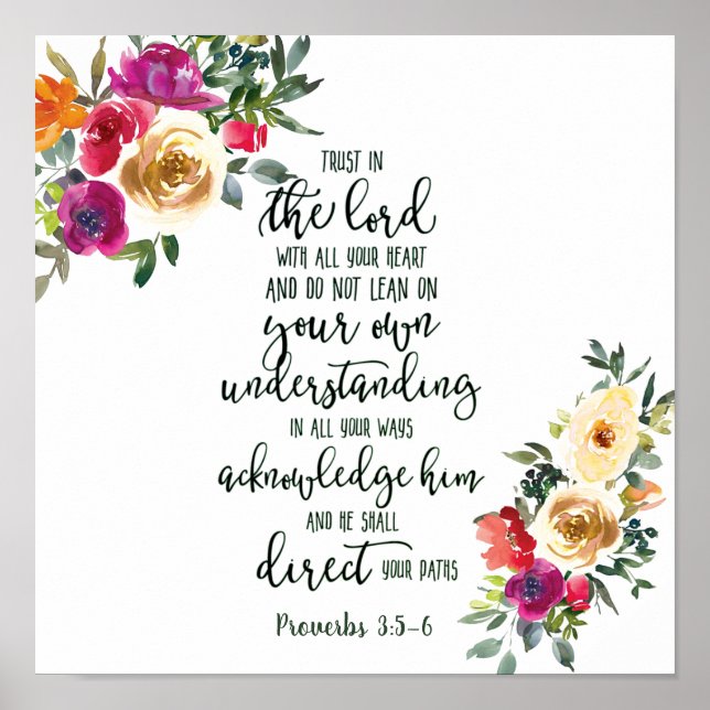 Trust in the Lord floral   Poster (Front)