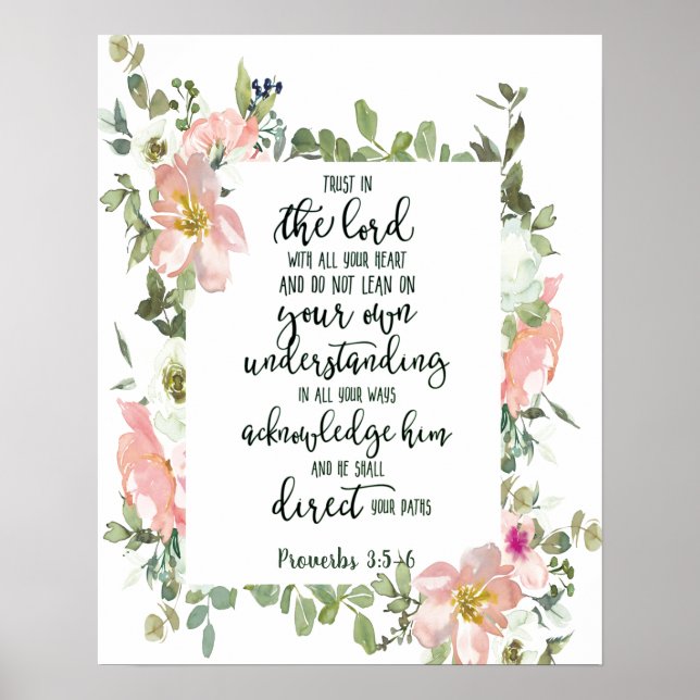 Trust in the Lord floral   Poster (Front)