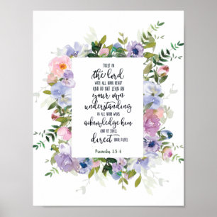 Trust in the Lord floral   Poster