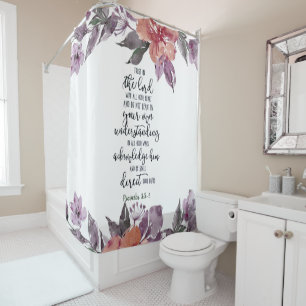 Trust in the Lord floral Shower Curtain