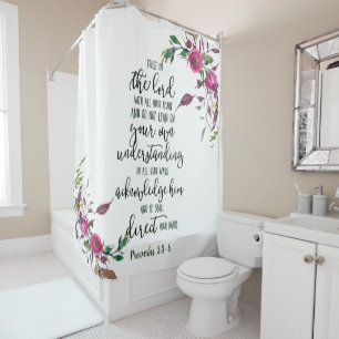 Trust in the Lord floral Shower Curtain