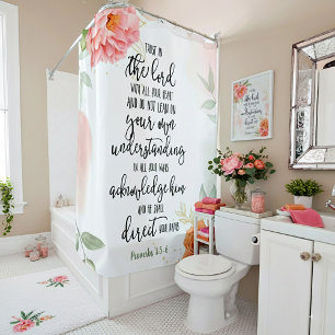 Trust in the Lord floral Shower Curtain