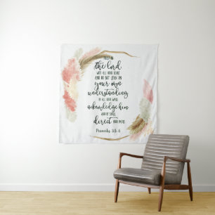 Trust in the Lord floral Tapestry