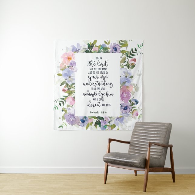 Trust in the Lord floral   Tapestry (In Situ)