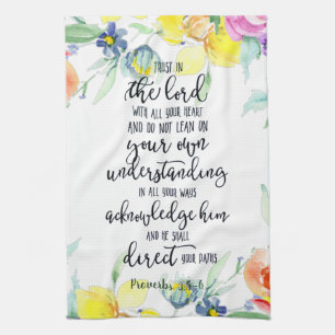 Trust in the Lord floral Tea Towel