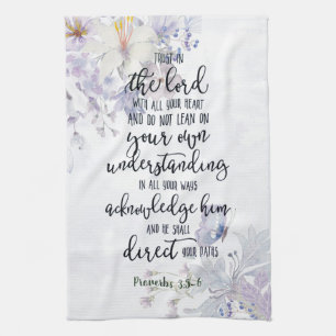 Trust in the Lord floral Tea Towel