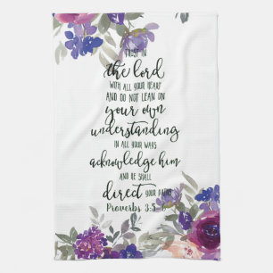 Trust in the Lord floral Tea Towel