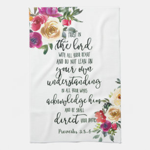 Trust in the Lord floral Tea Towel