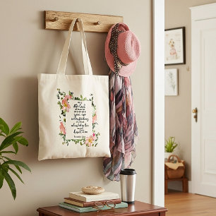 Trust in the Lord floral   Tote Bag