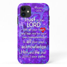Trust in the Lord Proverbs 3:5-6 Christian Purple