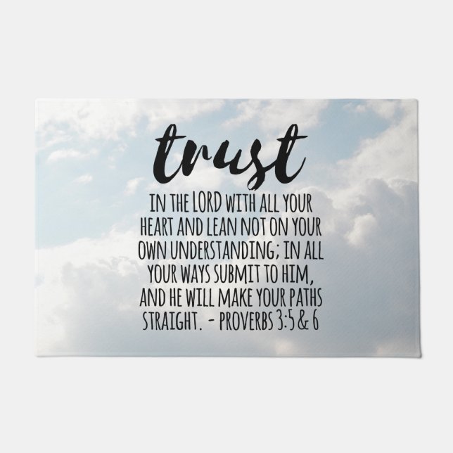 Trust in the Lord Proverbs 3:5-6 Doormat (Front)