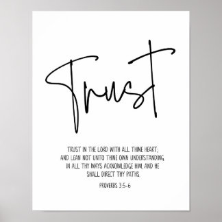 Trust In The Lord, Proverbs 3:5-6, Modern  Poster