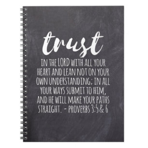 Trust in the Lord Proverbs 3:5-6 Notebook