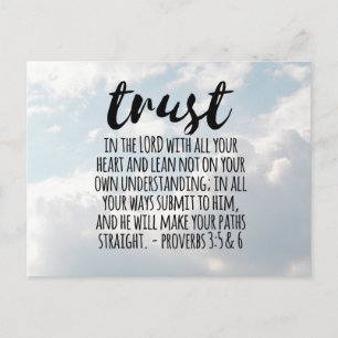 Trust in the Lord Proverbs 3:5-6 Postcard