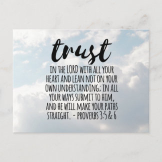 Trust in the Lord Proverbs 3:5-6 Postcard