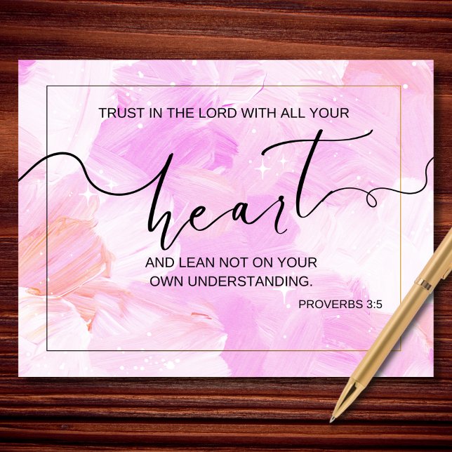 Trust in the Lord Proverbs 3 5 Heart  Postcard (Creator Uploaded)