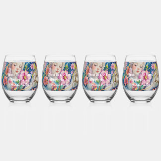 Trust in the Lord. (Proverbs 3:5) Stemless Wine Glass