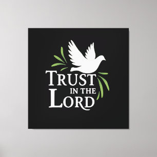 Trust in the Lord White Dove Christian Flat Cards Canvas Print