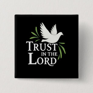 Trust in the Lord White Dove Christian Paper Plate 15 Cm Square Badge