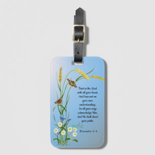 Trust in the Lord with all your heart Bible Verse Luggage Tag