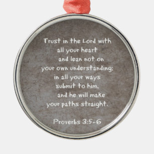 Trust in the Lord with all your heart...Proverbs 3 Metal Tree Decoration