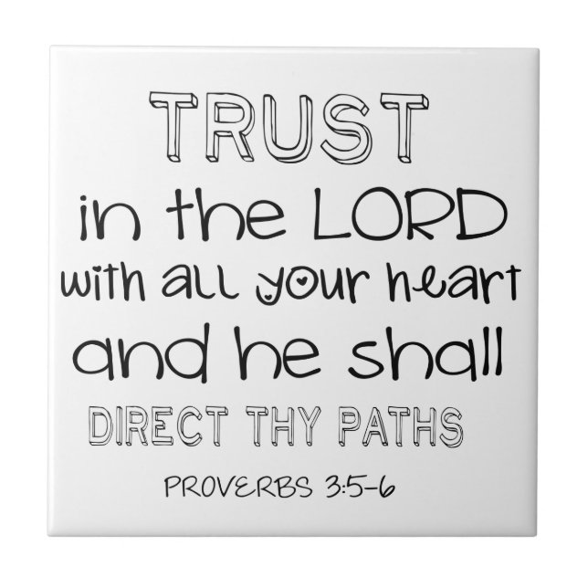 Trust in the Lord With All Your Heart Tile (Front)