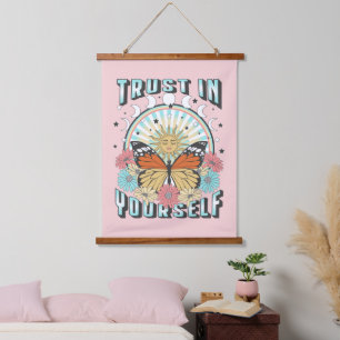 Trust in Yourself   Celestial Sun and Butterfly Hanging Tapestry