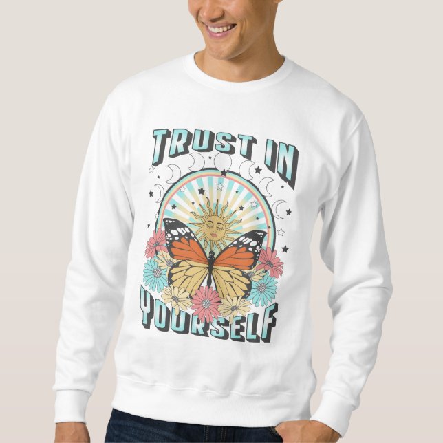 Trust in Yourself | Celestial Sun and Butterfly Sweatshirt (Front)