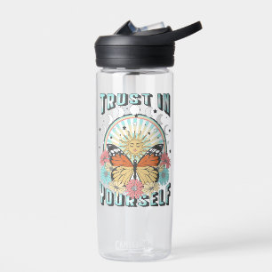 Trust in Yourself Celestial Sun and Butterfly Water Bottle