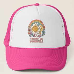 Trust in Yourself – Retro Psychedelic Sun & Moon  Trucker Hat