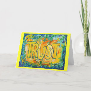 Trust Inspirational Word Art Greeting Cards
