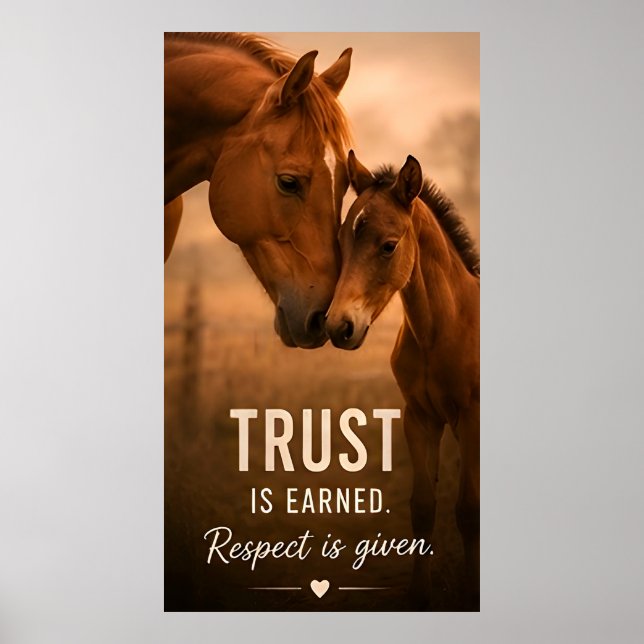 🐴 Trust Is Earned Respect Is Given Inspiration 🤎 Poster (Front)