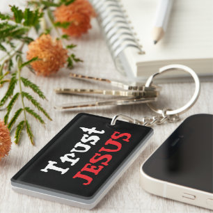 Trust Jesus Custom Name Acrylic Keychain