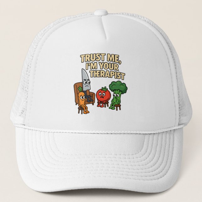 Trust Me, I’m Your Therapist – Funny Cartoon Trucker Hat (Front)