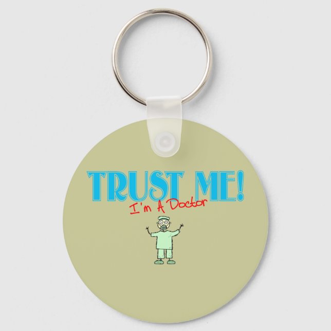 Trust Me I'm A Doctor Stick Art Dr. Key Ring (Front)