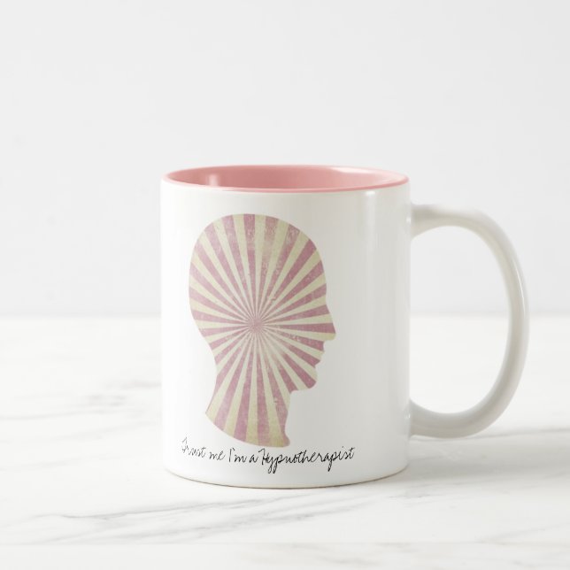 trust me I'm a hypnotherapist pink sunburst Two-Tone Coffee Mug (Right)