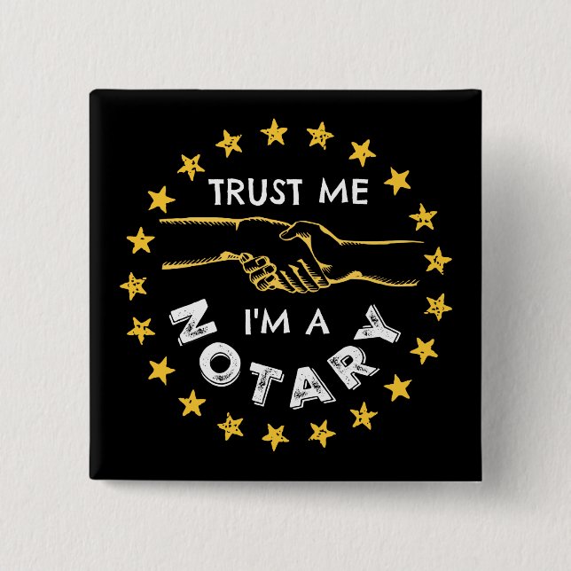 Trust Me, I'm a Notary Handshake 15 Cm Square Badge (Front)