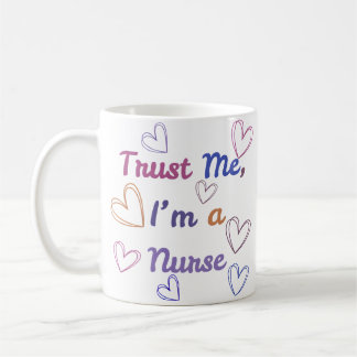 Trust Me I'm a Nurse Colourful Hearts Coffee Mug
