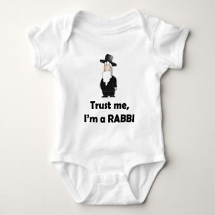 Trust me I'm a rabbi - Funny jewish humour Baby Bodysuit