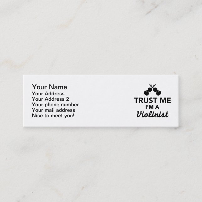 Trust me I'm a Violinist Mini Business Card (Front)