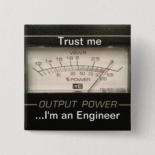 Trust me ...I'm an Engineer 15 Cm Square Badge (Front)