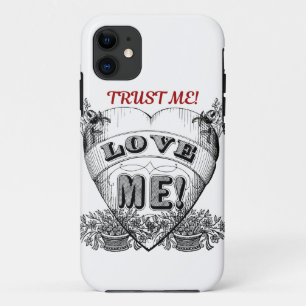 trust me! love me! Simple Valentine couple gift Case-Mate iPhone Case