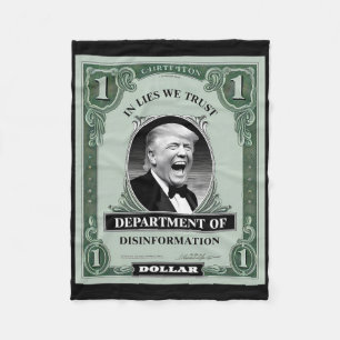 “trust Nobody” - Trump Banknote Parody 1 Fleece Blanket